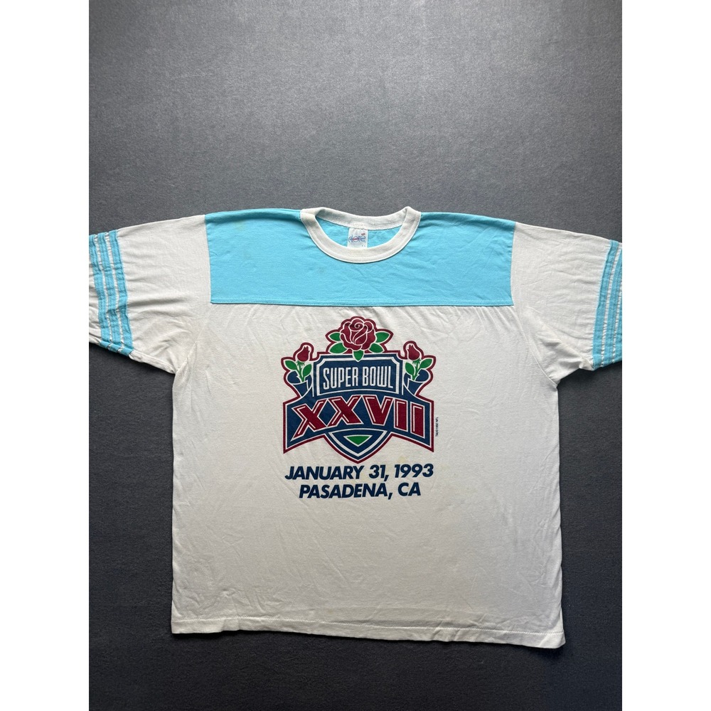 VTG 1993 NFL Super Bowl XXVII Mens Shirt Alore XL Pasadena CA Colorblock 90s USA